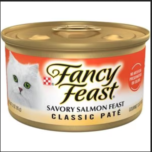 Fancy Feast Classic Savory Salmon Feast Canned Cat Food, 3-oz